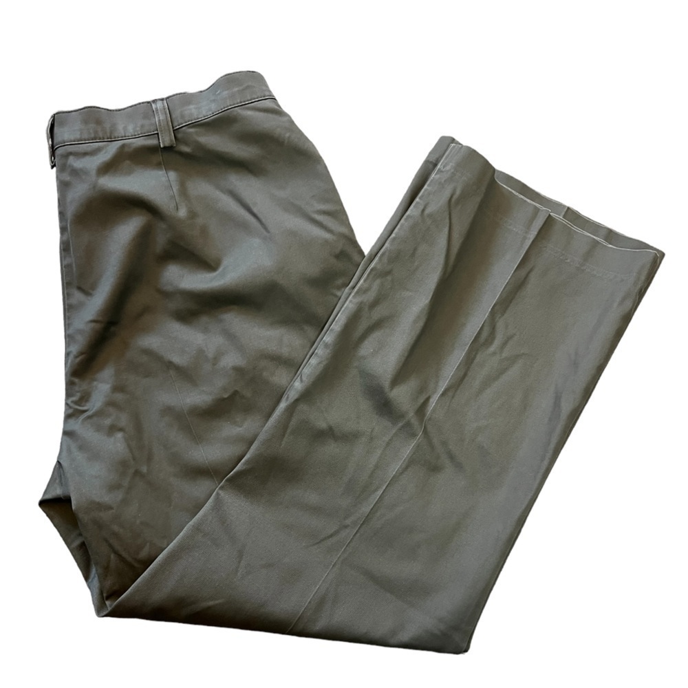 HAGGAR Petites Tan Mid Rise Wide Leg Cotton Dress Pant Trouser 16